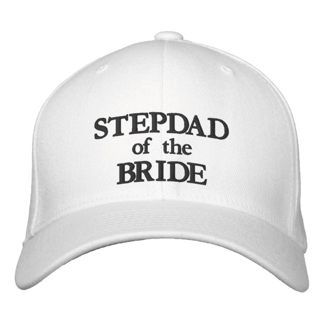 Boné Chic Stepdad do casamento preto e branco da Noiva (Frente)