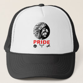 Boné Chief feather headdress Bird Cow Skull Horse Pride