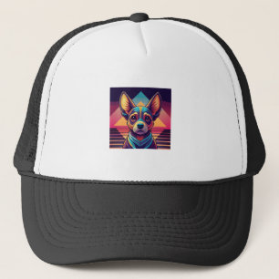Boné Chihuahua Neon Retro � Arte de Cachorro Synthwave