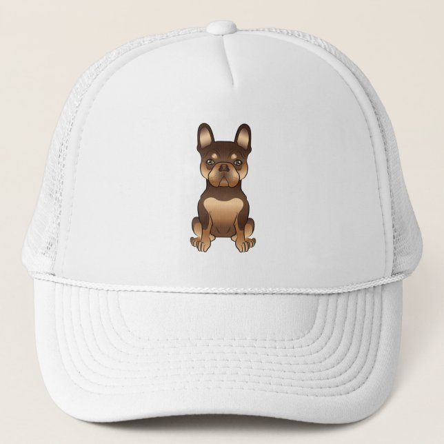 Boné Chocolate E Cão-De-Carteira Francês De Cão-Grande (Frente)