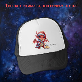 Boné Christmas dragon, too cute to arrest,