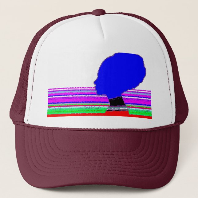Boné Chromatic Blue Profile – Pop Art Trucker Cap (Frente)