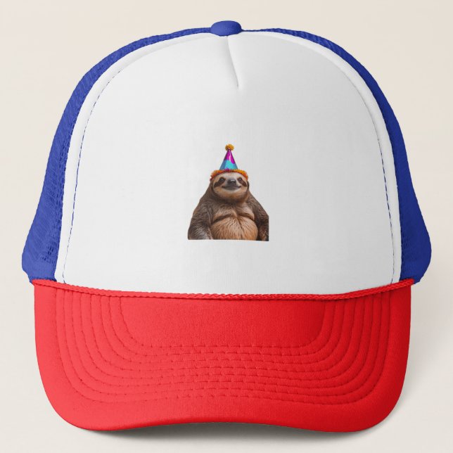 Boné Chunky Sloth birthday party hat gift funny meme pr (Frente)