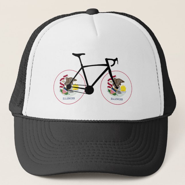 Boné Ciclismo da Bandeira de Illinois (Frente)
