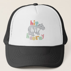 Boné Cinza Hip Hip Hooray Desenho Hippo