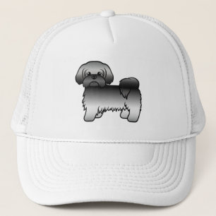 Boné Cinza Shih Tzu Cute Cartoon Dog Ilustração