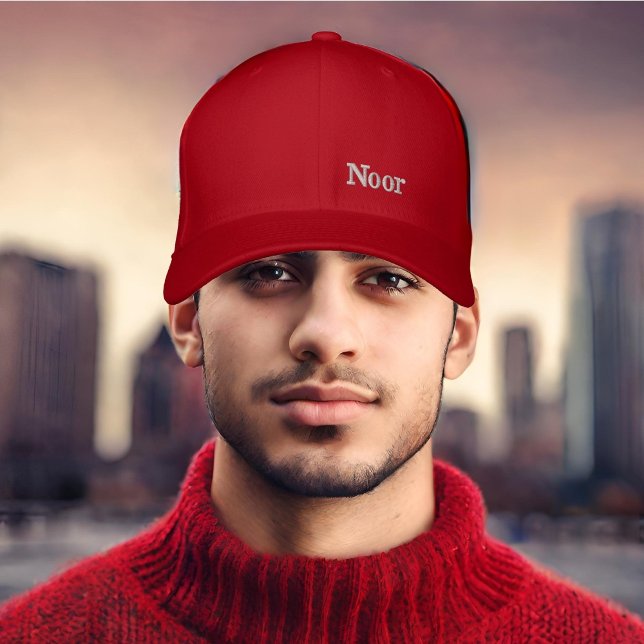 Boné cinza vermelha e leve personalizada (Criador carregado)