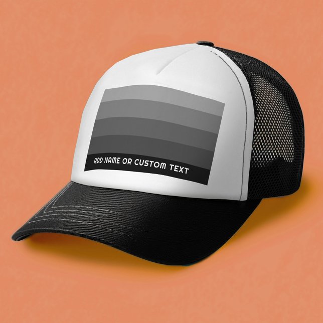 Boné Cinzas Retroativas com Sans Simples Nome de Série (Custom Trucker hat)
