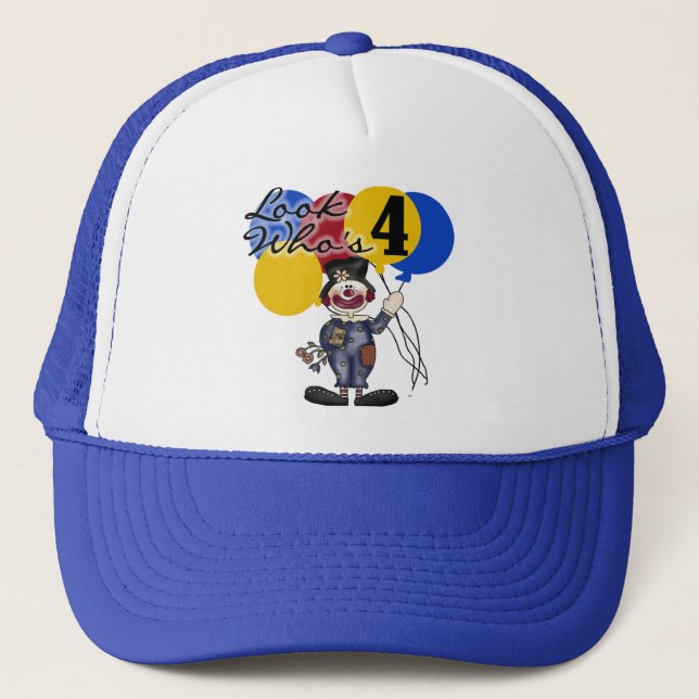 Boné Circo Palhaço 4º Aniversário Camisetas e Presentes (Frente)