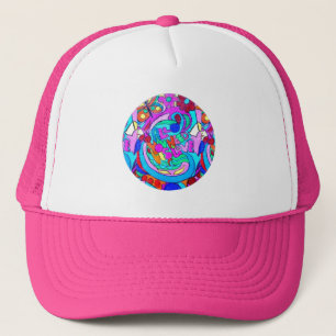 Boné círculo groovy do amor do hippie