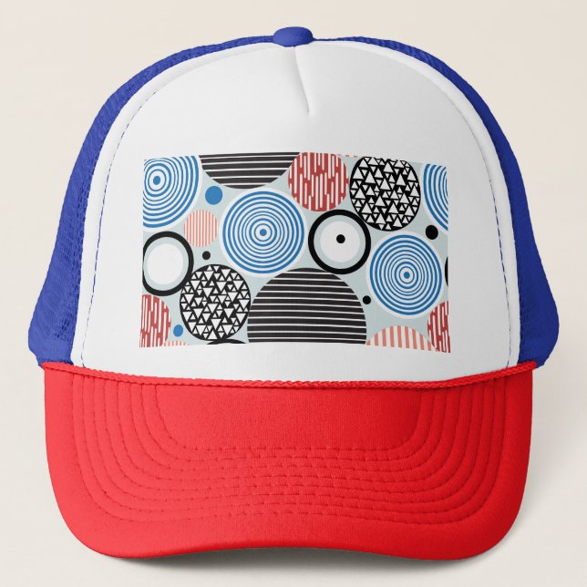 Boné Círculos multicoloridos, design de padrão gráfico. (Frente)