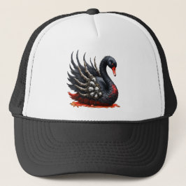 Boné Cisne Negro de Ossos – Elegância Gótica