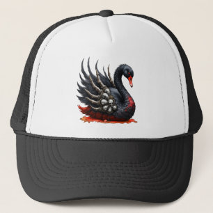 Boné Cisne Negro de Ossos – Elegância Gótica