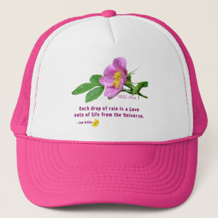 Boné Citação de Chuvas Selvagem de Rosa Wildflower