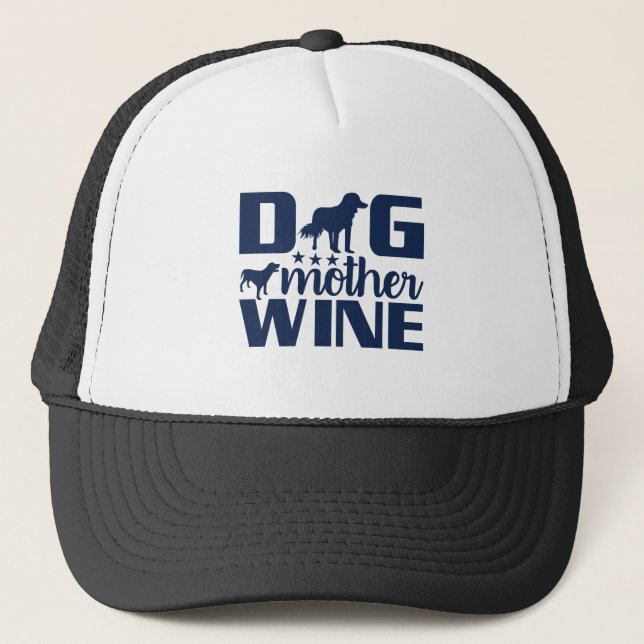Boné Citação de Mãe de Cão Amante de Vinho (Frente)