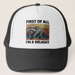 Boné Citação Divertida de Guaxinim - Antes de Mais Nada