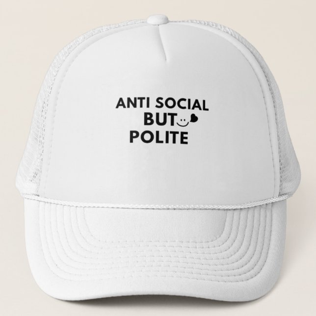 Boné Citação engraçada de introvertido educado anti-soc (Frente)
