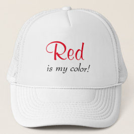 Boné Citação Vermelho É Minha Cor