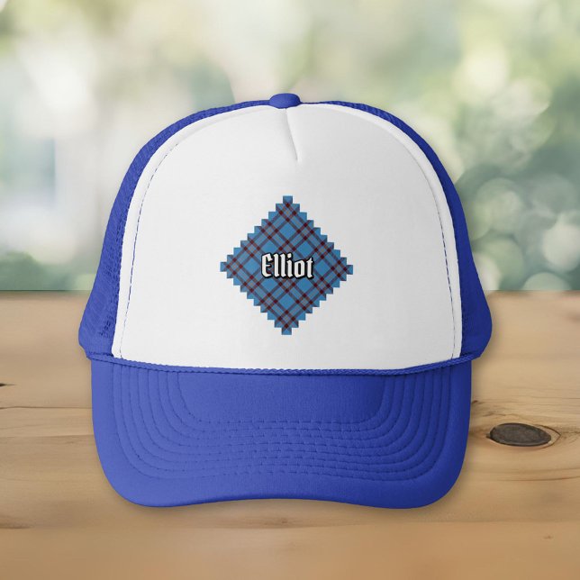 Boné Clan Elliot Antigo Ancião Tartan Trucker Hat (Criador carregado)