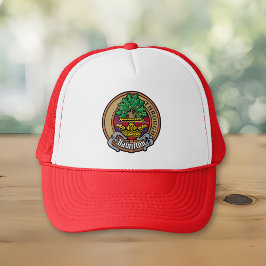 Boné Clan Hamilton Crest sobre Red Tartan Trucker Hat