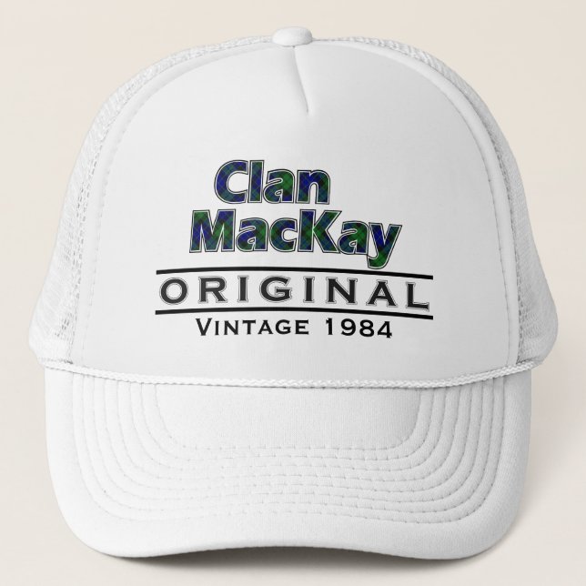 Boné Clan MacKay Vintage Personalize seu aniversário (Frente)