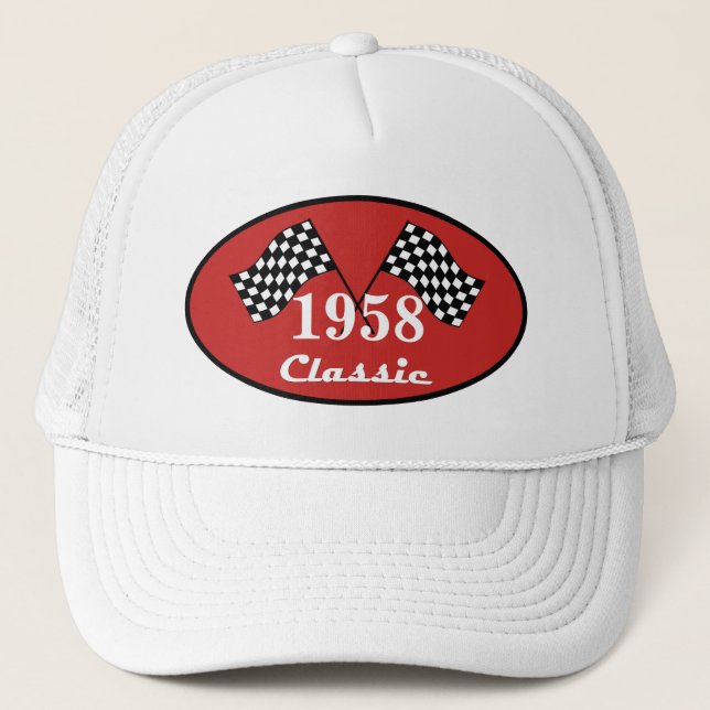 Boné Clássico Retro de Aniversário de 1958 com Bandeira (Frente)
