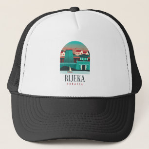 Boné Clássico Rijeka Croácia Viagem Vintage