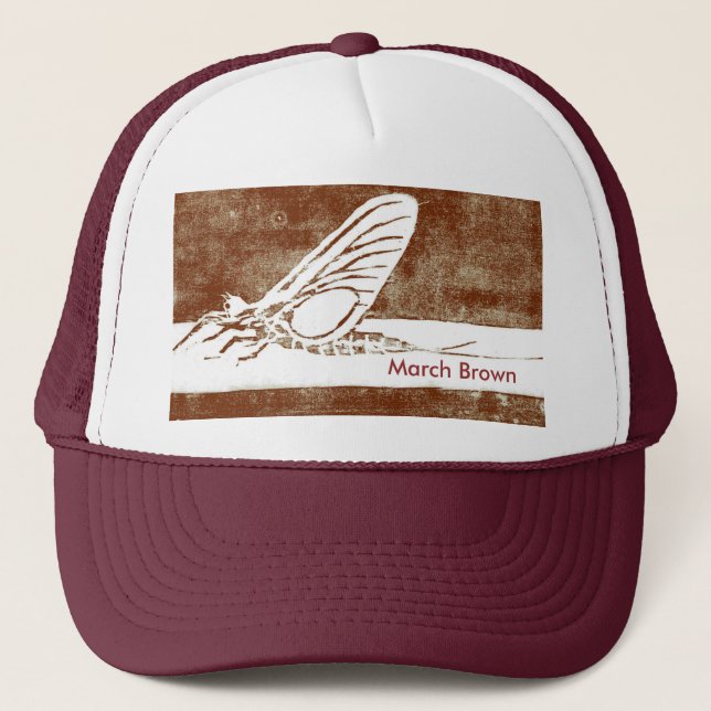 Boné Clássico Trout Fly Hat "March Brown" (Frente)