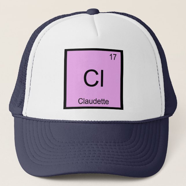Boné Claudette Nome Química Elemento Tabela Periódica (Frente)