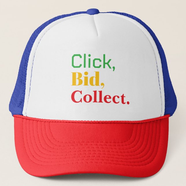 Boné Click, Bid, Collect. Book tshirt (Frente)