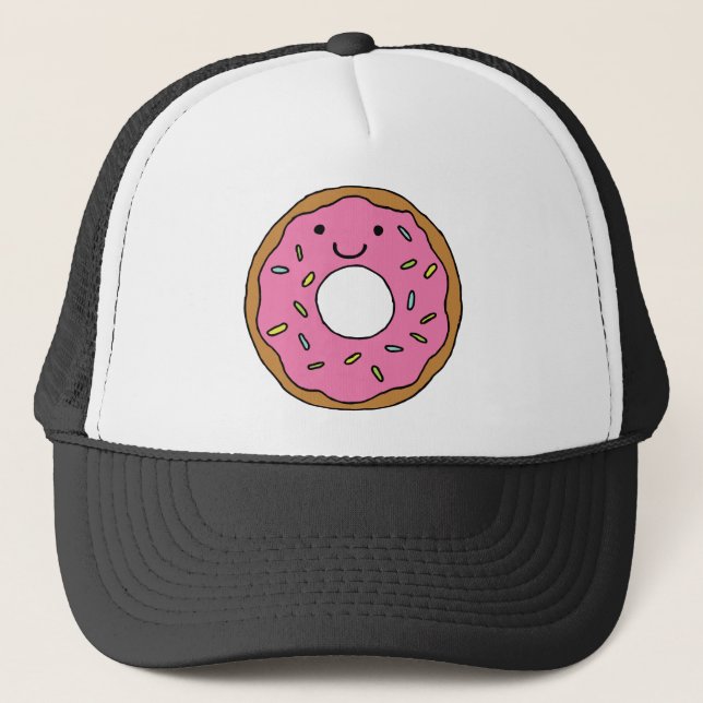 Boné Clipart de Rosquinha rosa colorida com gráfico de  (Frente)