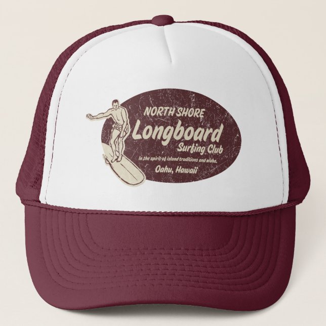Boné Club Surfing in Burgundy Trucker Hat (Frente)