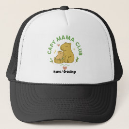 Boné Clube Capy Mama Cute Capivara Mãe e Bebê Retro 