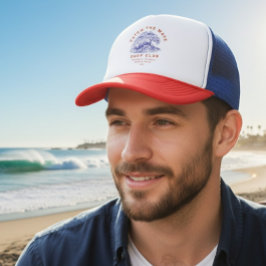 Boné Clube de Surf Vermelho Branco Azul cidades praiana