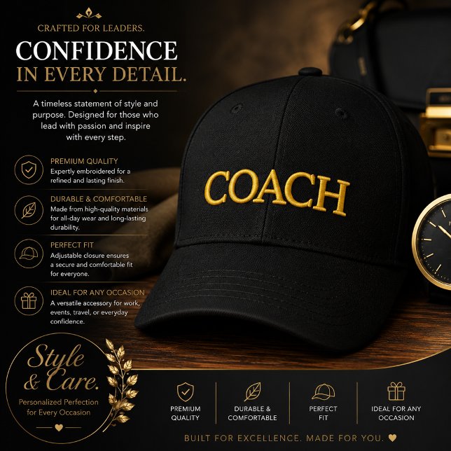 Boné COACH Personalizável (Customizable COACH Embroidered Baseball Cap)