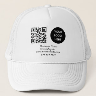 Boné Código QR de mídia social Logotipo preto de empres