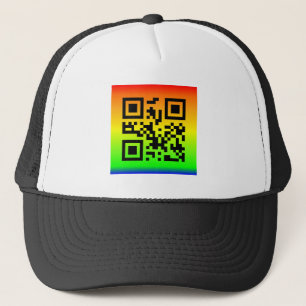 Boné Código QR® dizendo: FELICIDADE