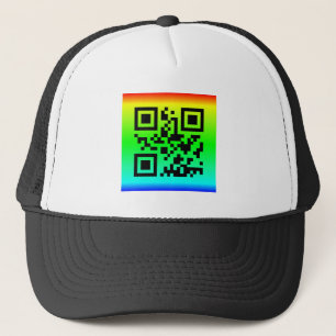 Boné Código QR® dizendo: OBRIGADOS PARA A SUA AJUDA