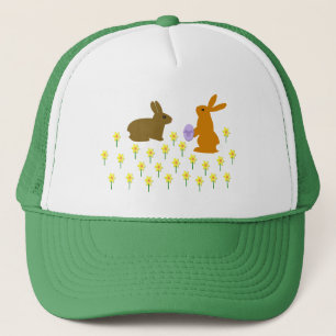 Boné Coelhinhos de Páscoa e Daffodils Trucker Hat