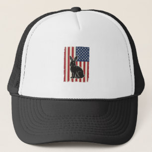 Boné Coelho Patriótico Bandeira Americana Gravura Vinta
