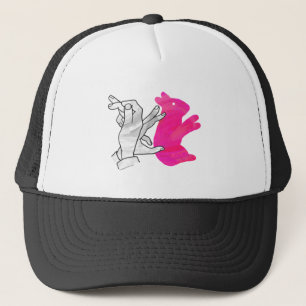 Boné Coelho Silhueta Mão Rosa