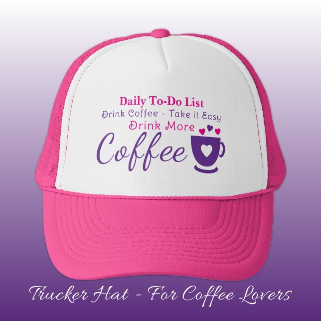 Boné Coffee lover take it easy pink (Criador carregado)