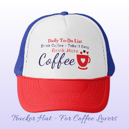 Boné Coffee lover take it easy red