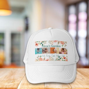 Boné Colagem de Fotos Personalizada Nana Grandma's Gard