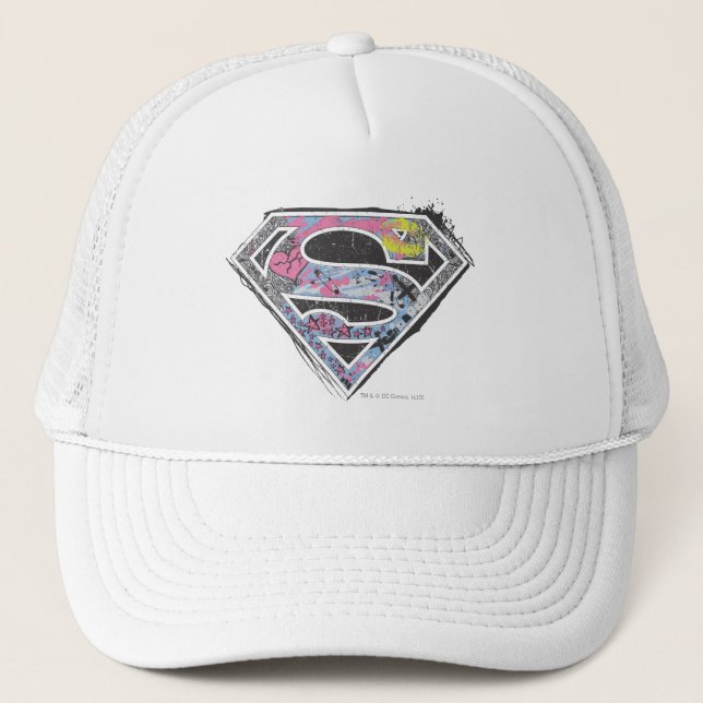 Boné Colagem de logotipos da Supergirl (Frente)