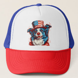 Boné Colie de fronteira com um chapéu de bandeira ameri