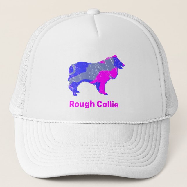 Boné Collie Rough Dog Cute Link Silhouket Personalizado (Frente)