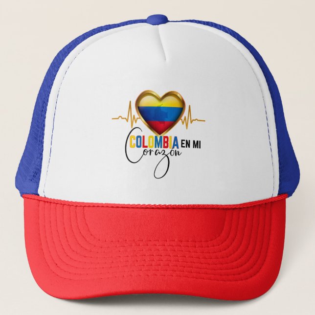 Boné Colômbia en mi Corazon - Orgulho Colombiano (Frente)