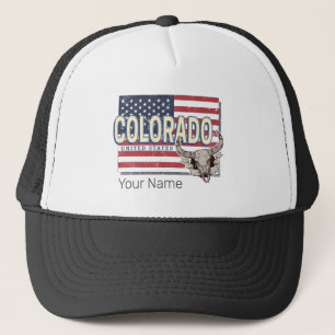 Boné Colorado United States Retro State Map Vintage EUA