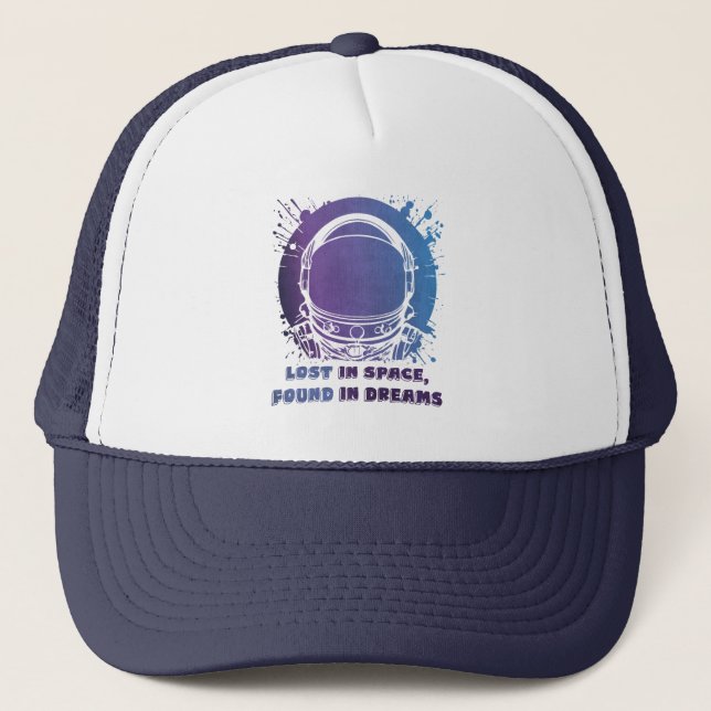 Boné Colorful Astronaut Silhouette Trucker Hat (Frente)